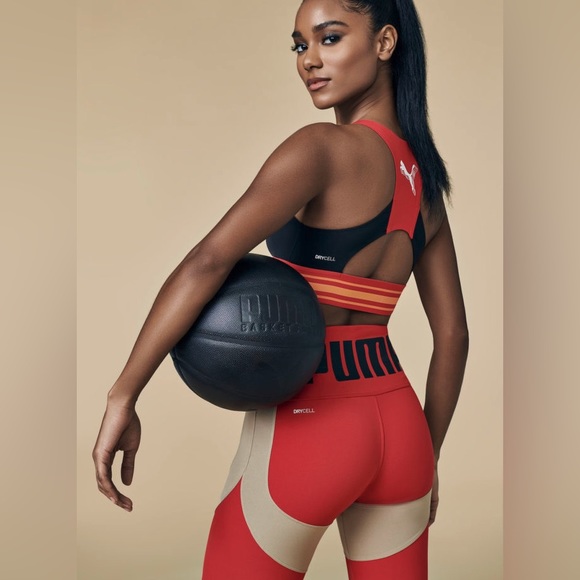 LAST ONE!  New PUMA color blocks  cropped leggings biker shorts N177 - Picture 1 of 8